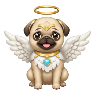 a pug vestido de anjo  sticker