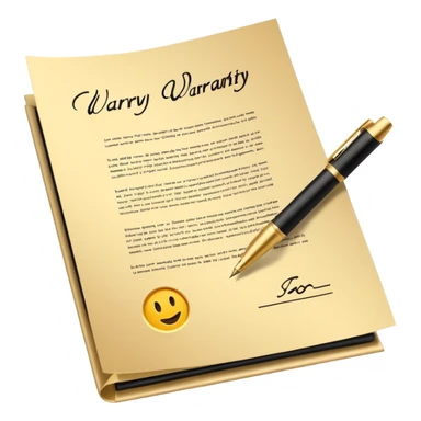 warranty contract golden paper signed, sticker