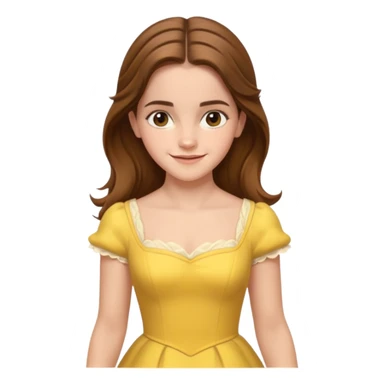 emma watson long hair as belle Cinematic Realistic sticker