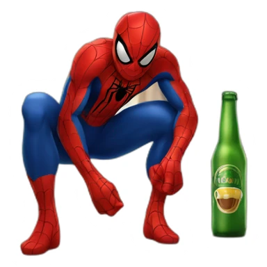 spiderman tomando cerveza sticker