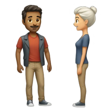 Man turning in a woman sticker