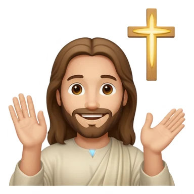 iPhone screen with Jesus in a modern, friendly pose sticker