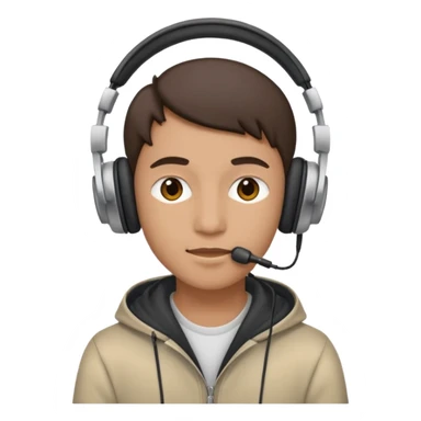 Person listening to music using headphones sticker