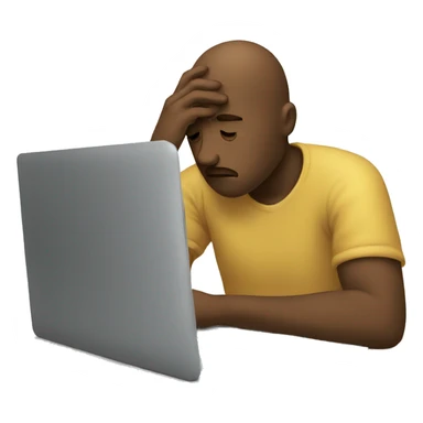 sad Men behind laptop sticker