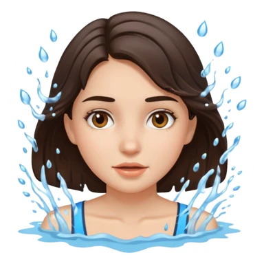 Brunette girl with cool water sticker
