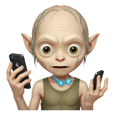 gollum typing a cellphone sticker