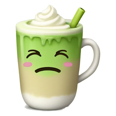Matcha latte in mug  sticker