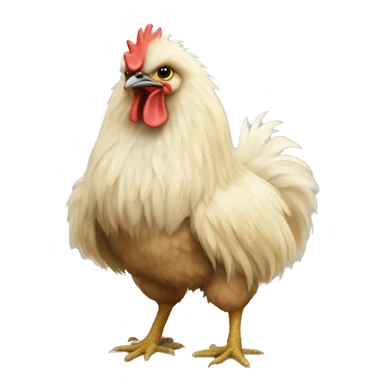 silkie chicken full-body fluffy sticker