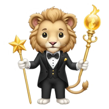 Magician lion body sticker