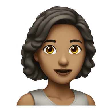 Woman with dark brown hair painting sticker