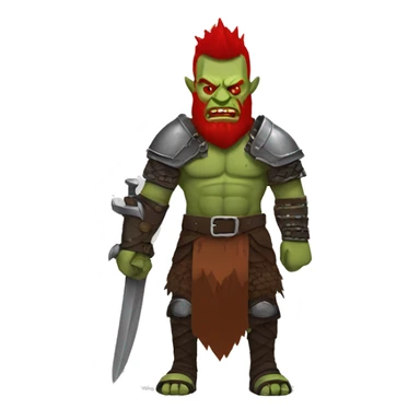 armored orc berserker with red beard & mohican sticker