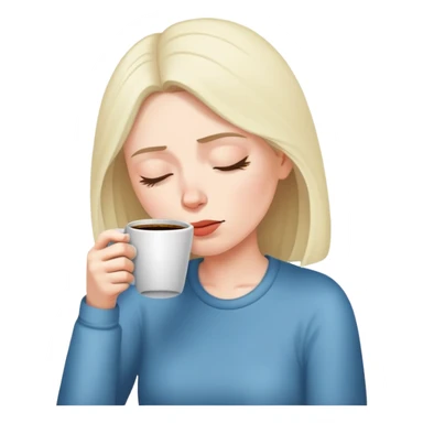 A sleep-deprived mother tries to drink coffee sticker