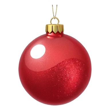 Red glitter ball ornament, matte sticker