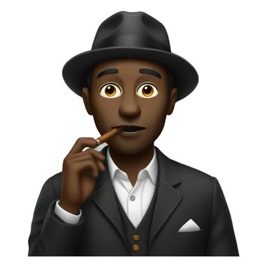 black guy smoking a cigar sticker