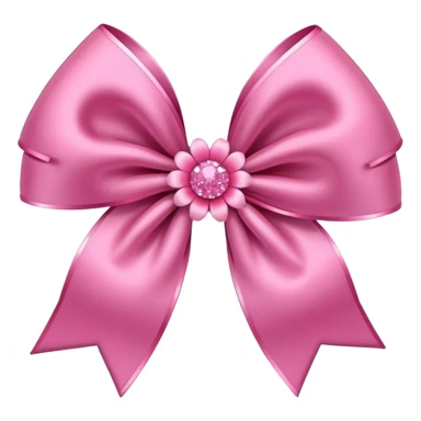 Pink flower bow with glitter sticker