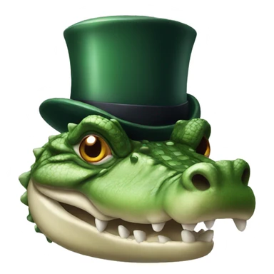 Crocodile head with a top hat sticker