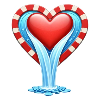 heart shaped watterfall with casino chips sticker