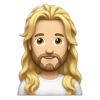 Beard man long hair blonde, spike crown, pregnant belly sticker