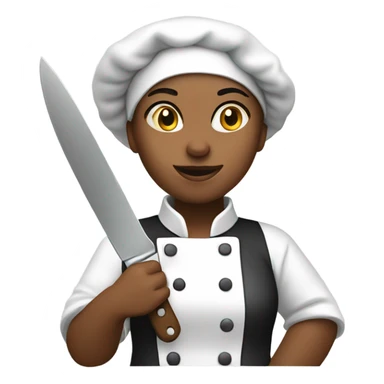 Chef girl with knife sticker