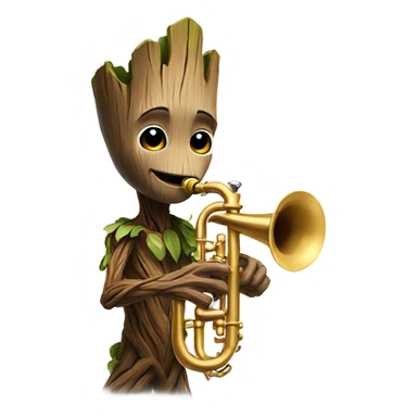 Groot playing trumpet sticker