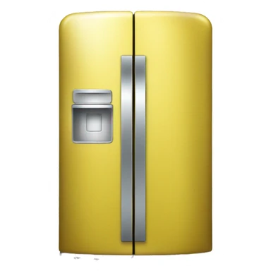 Realistic metallic yellow fridge isolated.  sticker