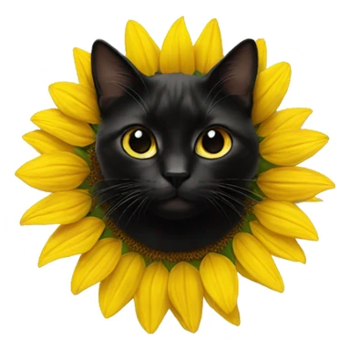 sunflower with black cat in the centre sticker