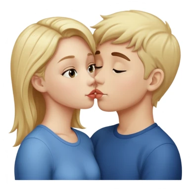 Girl kissing boy sticker