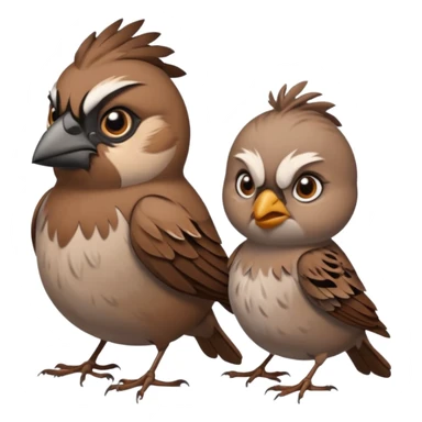 Sparrow mother and father is angry that sad sparrow got an F- sticker