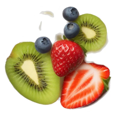 fruit yogurt bowl with strawberries kiwi fruit and blueberries  sticker