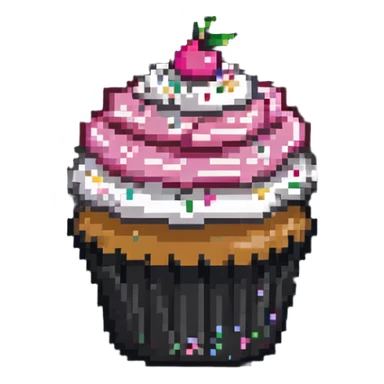 cupcake with pink icing and sprinkles sticker