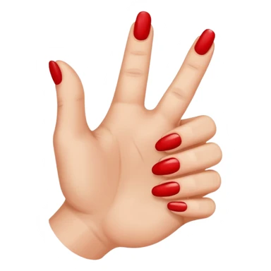 Hand with only the thumb nail painted red sticker