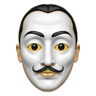 Money Heist, Dali mask (black-white), realistic sticker