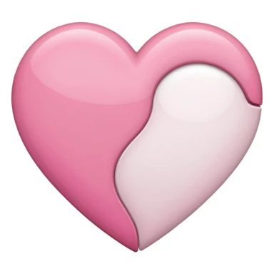 Coração metade rosa e metade branco emoji sticker