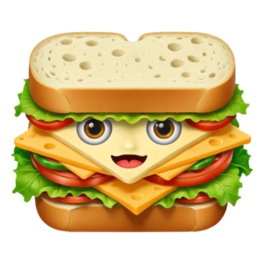 A sandwich with eyes and a mouth  sticker