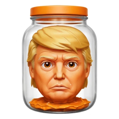 Tête de donald trump dans un pot de conserve en verre  sticker