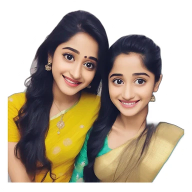 Jannat Zubair with Shivangi Joshi sticker