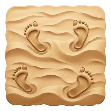**Baby footsteps lead ahead of larger ones**, as if guiding the adult forward.  on sand sticker