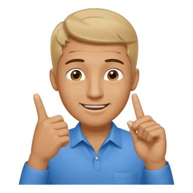 man pointing with index finger on his hand, who taps their temple with a finger and smiles knowingly. Expression: 'clever idea' sticker