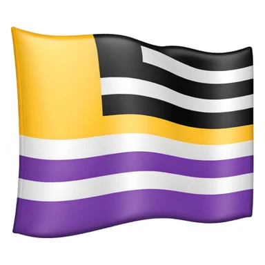 Nonbinary pride flag that goes from the top (black, white ,yellow) to the end (purple) sticker