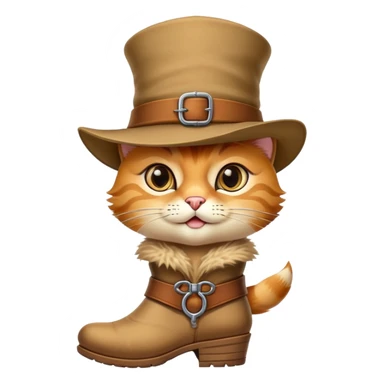 classic Puss in Boots with iconic hat, boots, confident expression sticker