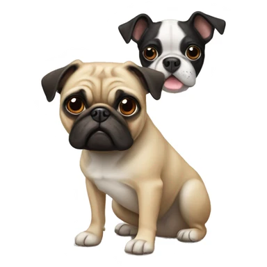 Pug and Boston terrier mix sticker