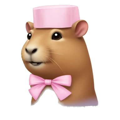 capybara with light pink bow on head sticker
