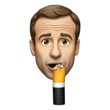 macron avec un cigare dans la bouche sticker
