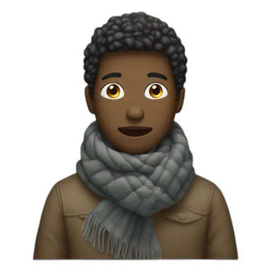 YOUNG BLACK MAN freezing on chair wearing a scarf sticker