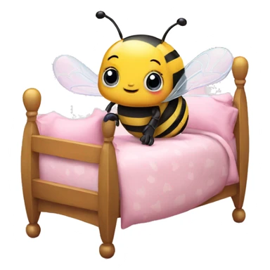 A pink bubblebee in a baby bed sticker