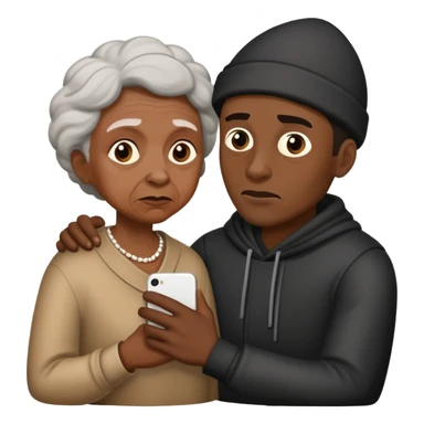 A black man robbing a grandma sticker