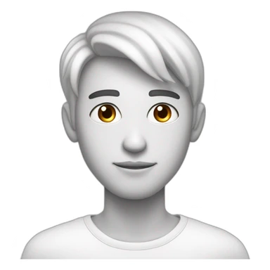 Hombre joven delgado tes blanca ojos celestes pelo corto con hoppo sticker