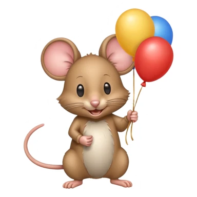 mouse holding balloons sticker