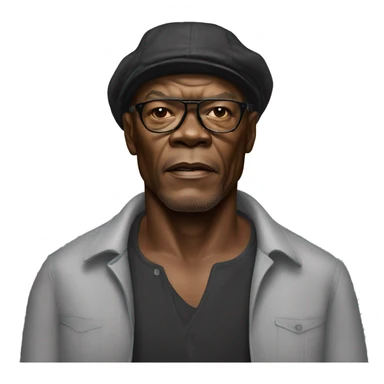 hyper realistic samuel l jackson wearing shirt sticker