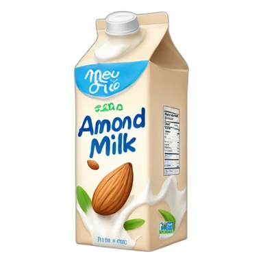 almond milk in a tetrapack sticker
